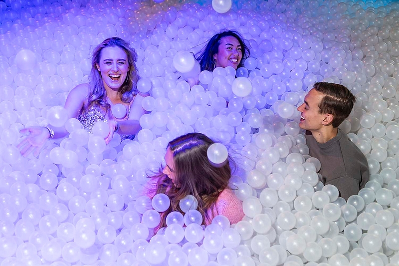 Playing in the ball pit